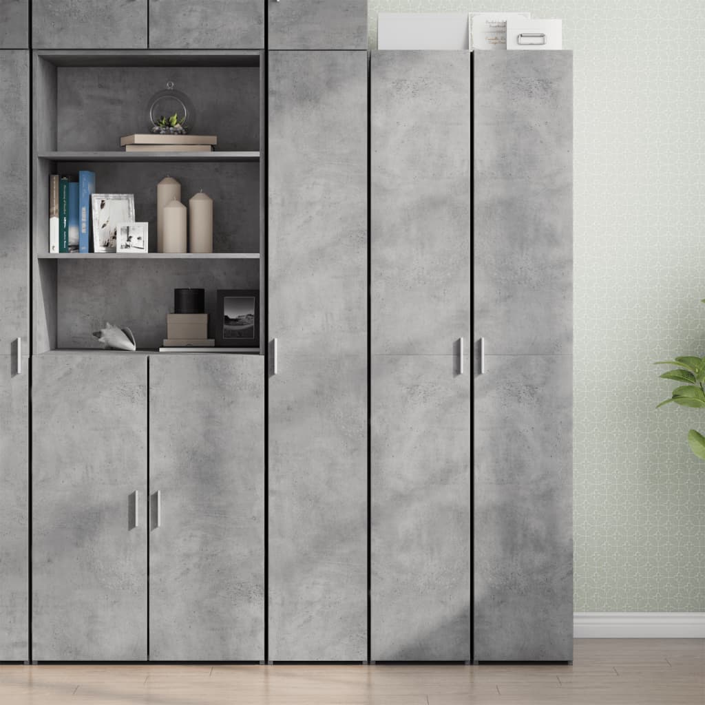 Visoka komoda boja betona 30x42,5x185 cm od konstruiranog drva