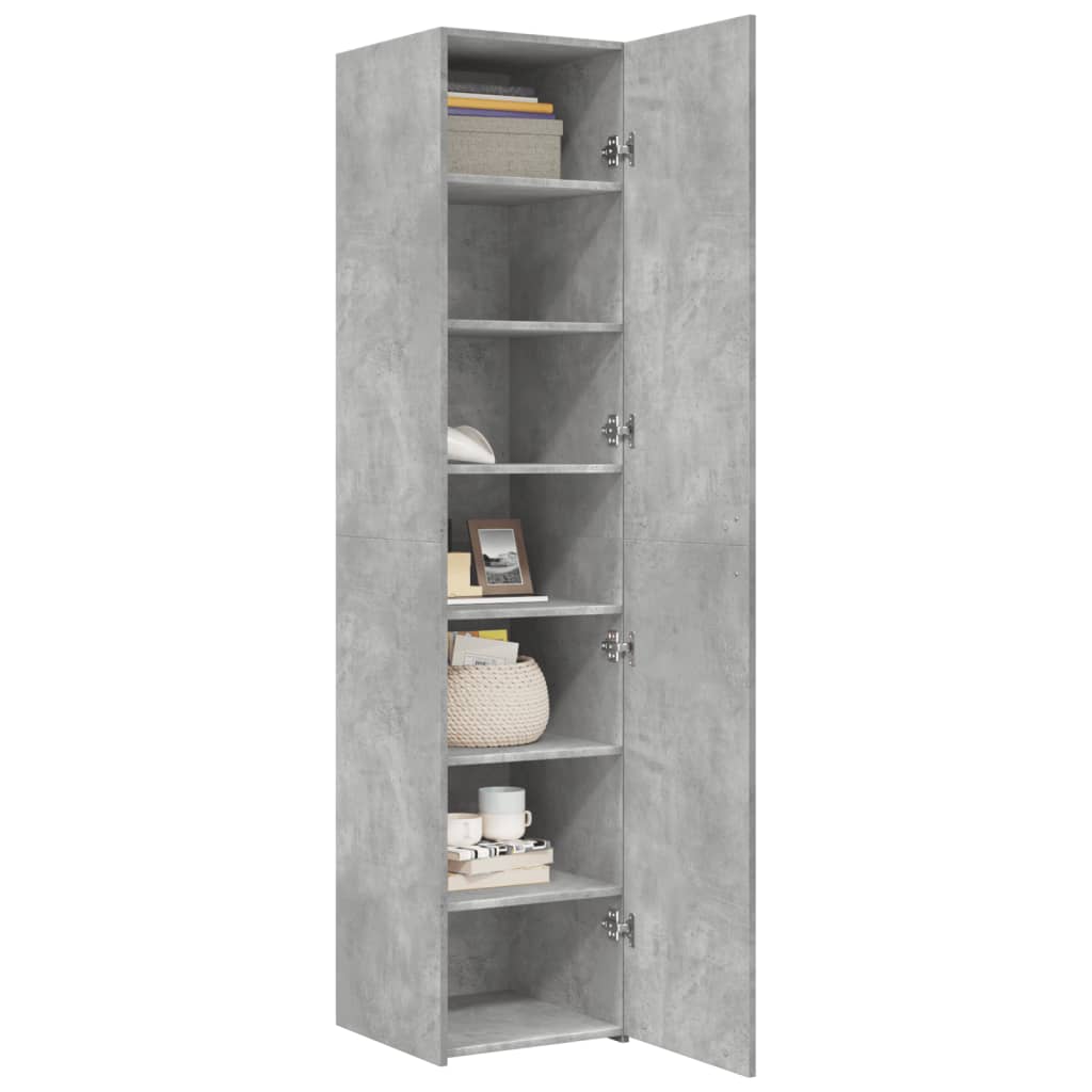 Visoka komoda boja betona 40x42,5x185 cm od konstruiranog drva