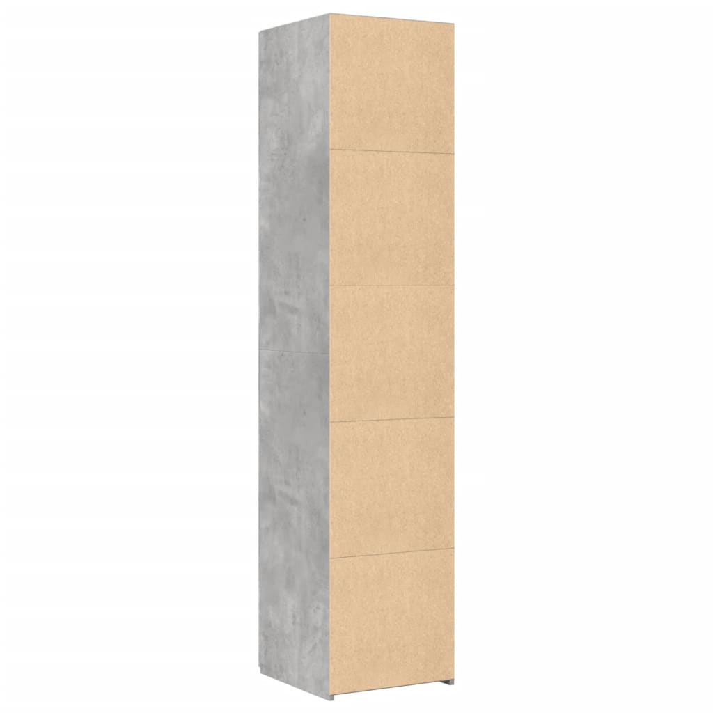 Visoka komoda boja betona 40x42,5x185 cm od konstruiranog drva