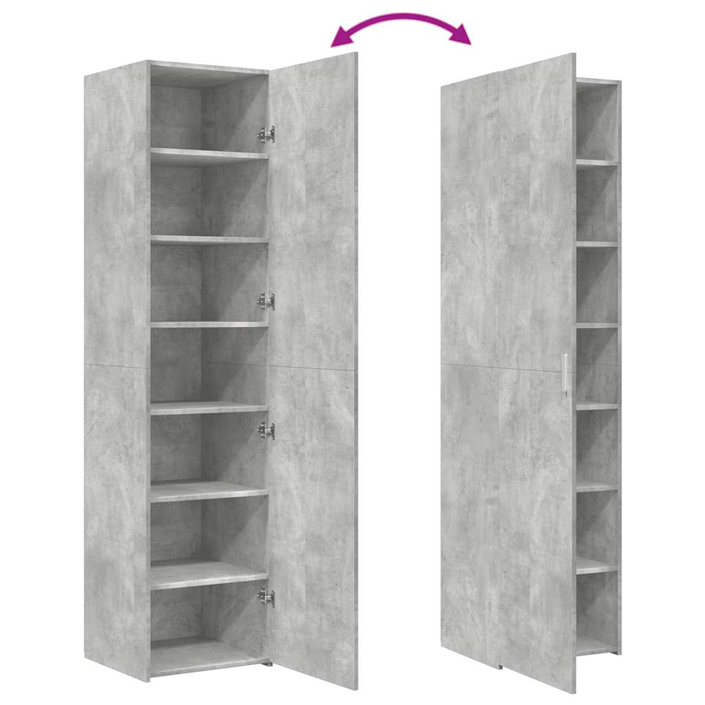 Visoka komoda siva betona 45x42,5x185 cm od konstruiranog drva