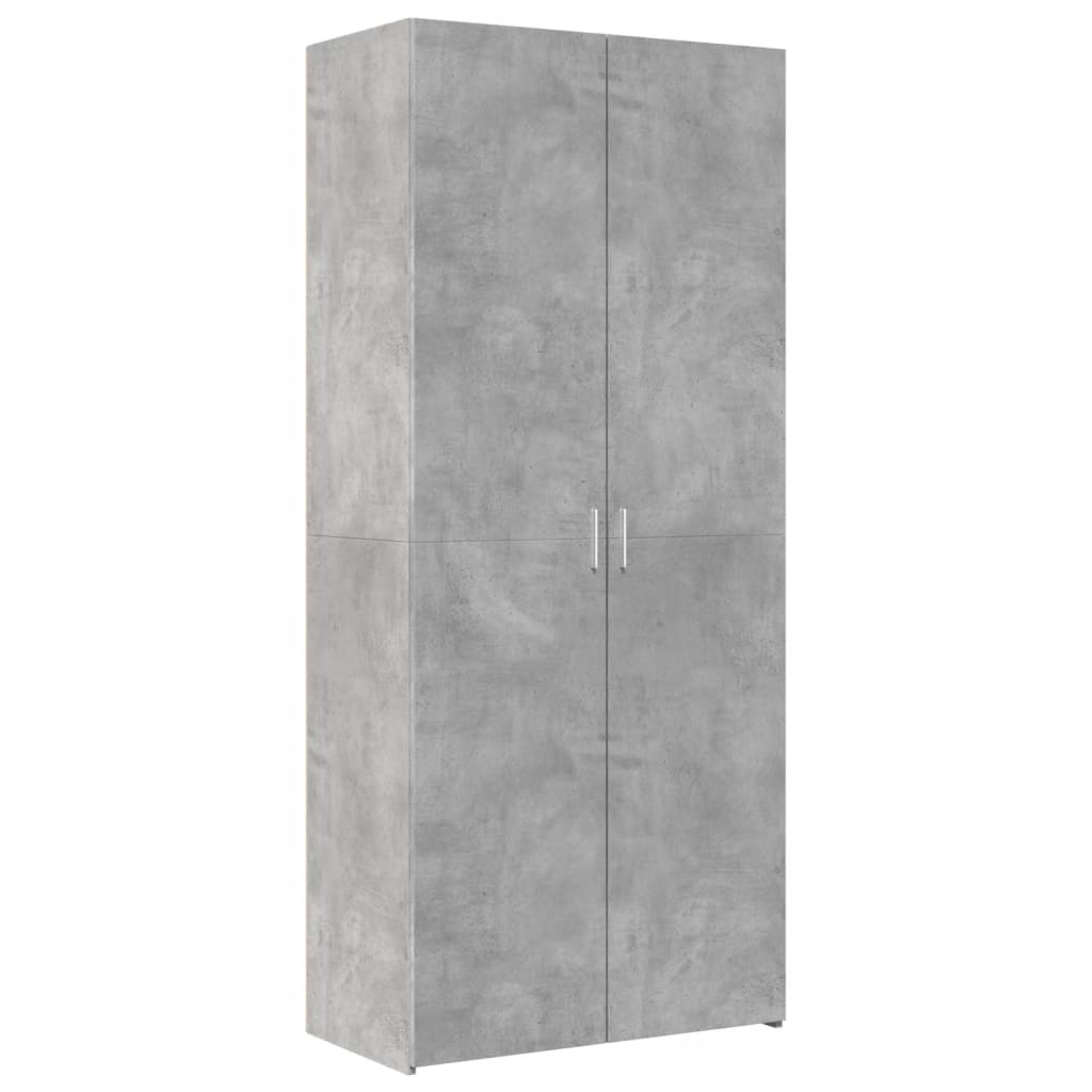 Visoka komoda siva boja betona 80 x 42,5 x 185 cm drvena