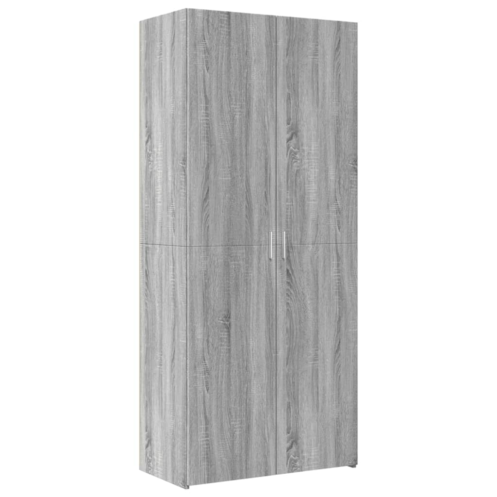Visoka komoda siva boja hrasta 80 x 42,5 x 185 cm drvena