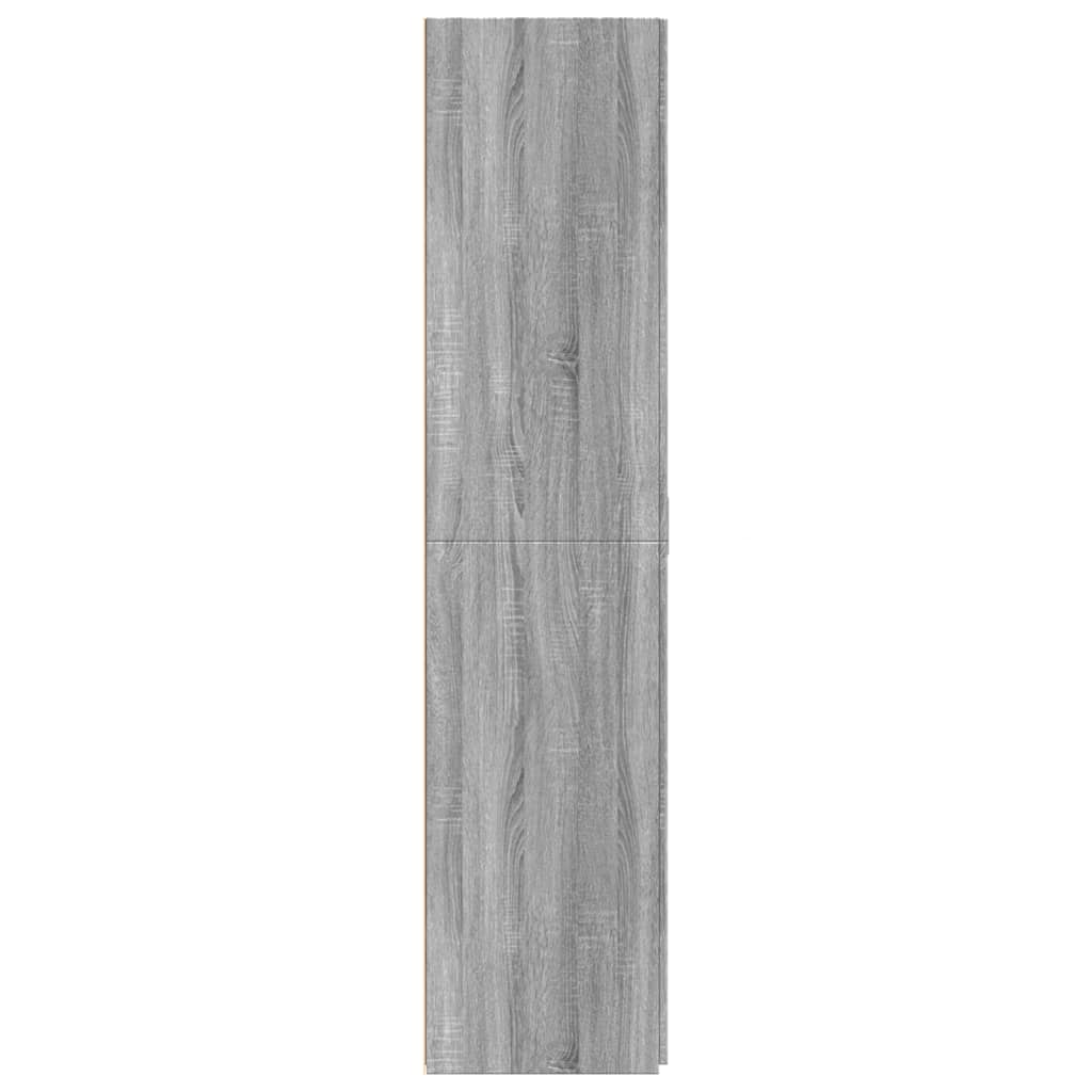 Visoka komoda siva boja hrasta 80 x 42,5 x 185 cm drvena