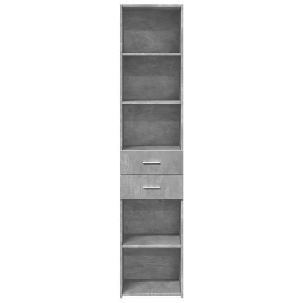 Visoka komoda boja betona 40x42,5x185 cm od konstruiranog drva