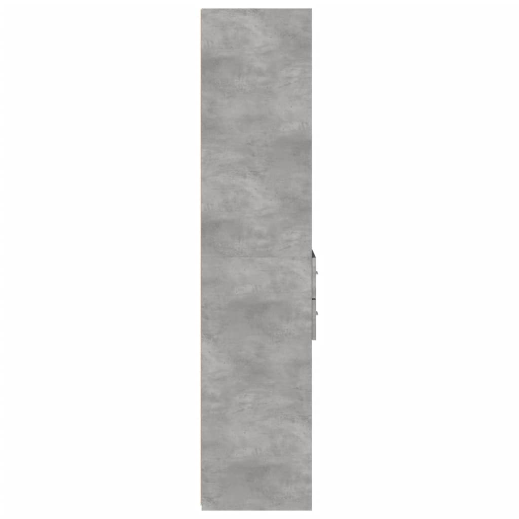 Visoka komoda boja betona 40x42,5x185 cm od konstruiranog drva