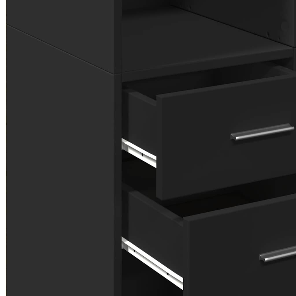 Visoka komoda crna 70 x 42,5 x 185 cm od konstruiranog drva