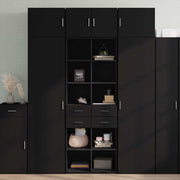 Visoka komoda crna 70 x 42,5 x 185 cm od konstruiranog drva