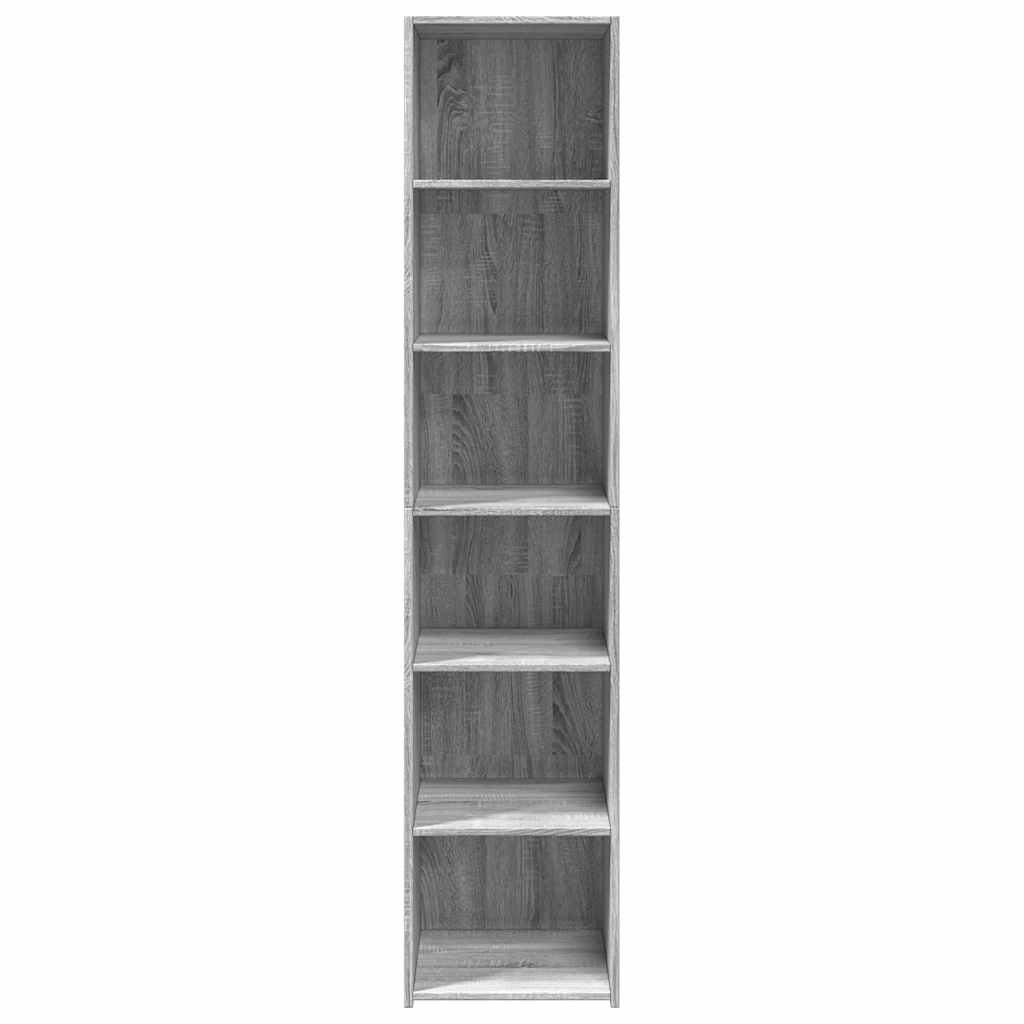 Visoka komoda siva boja hrasta 40x41x185 cm konstruirano drvo