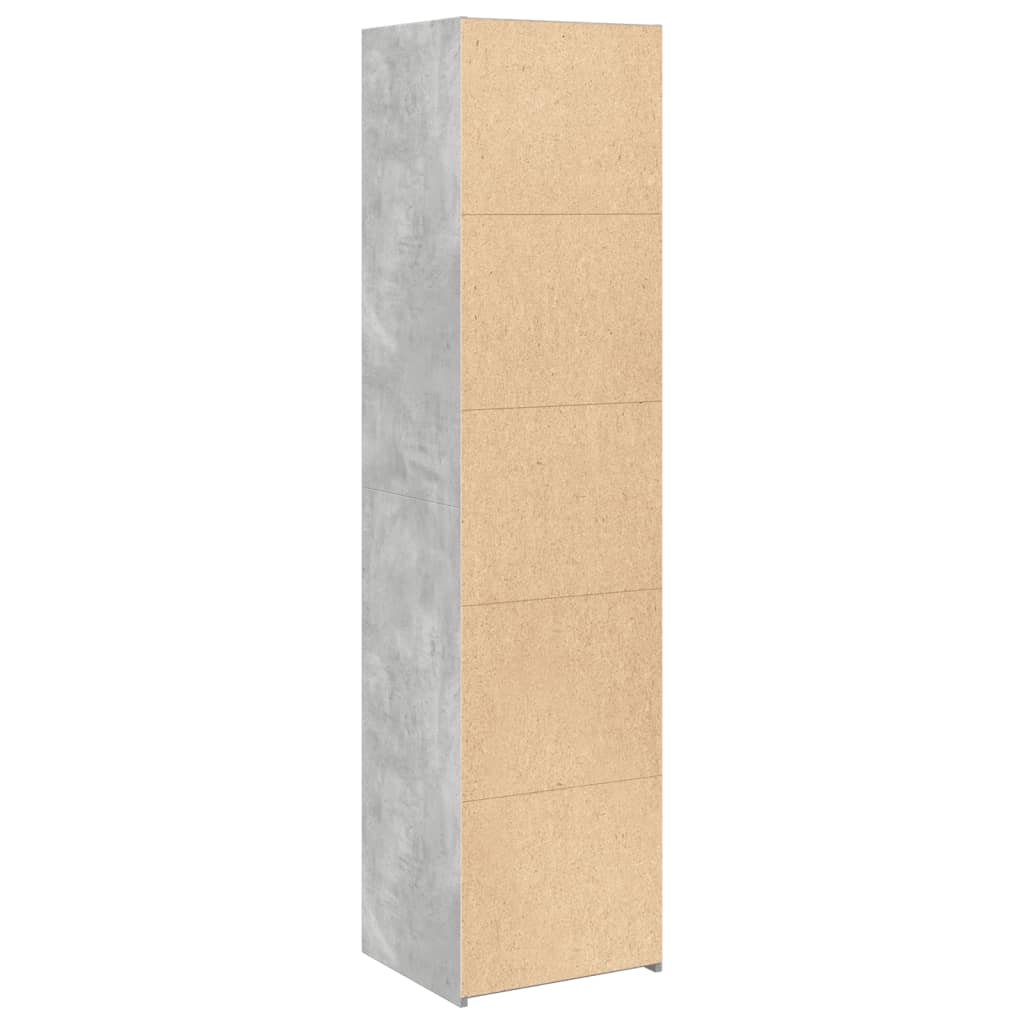 Visoka komoda siva boja betona 45x41x185 cm konstruirano drvo