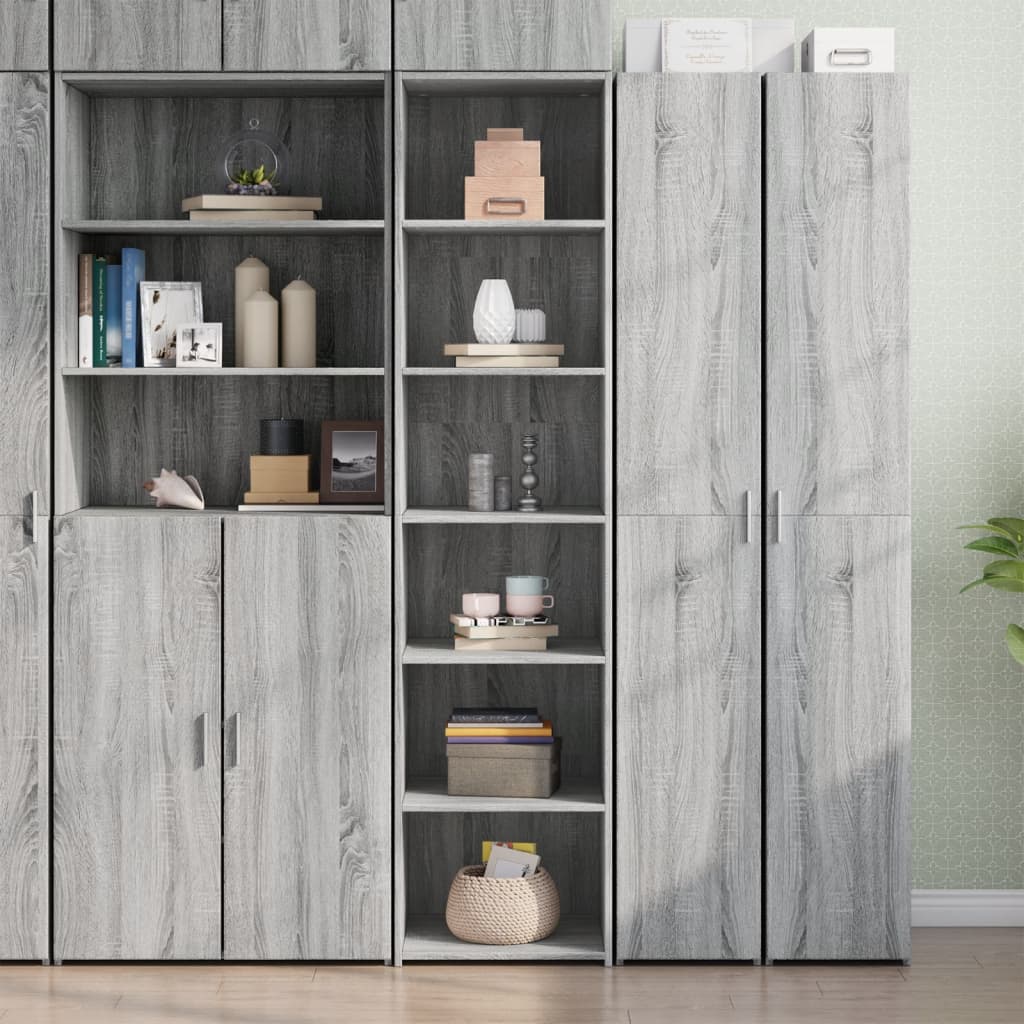 Visoka komoda siva boja hrasta 45x41x185 cm konstruirano drvo