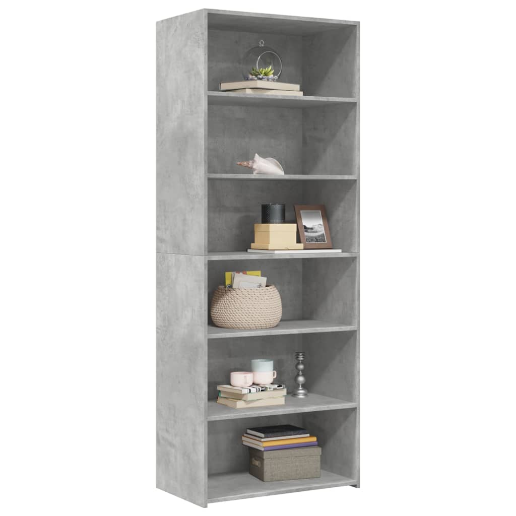 Visoka komoda siva betona 70x41x185 cm od konstruiranog drva
