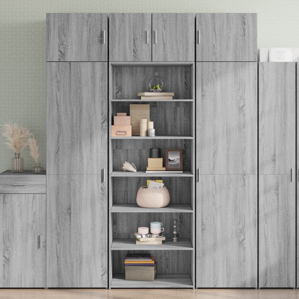 Visoka komoda siva sonome 70x41x185 cm od konstruiranog drva