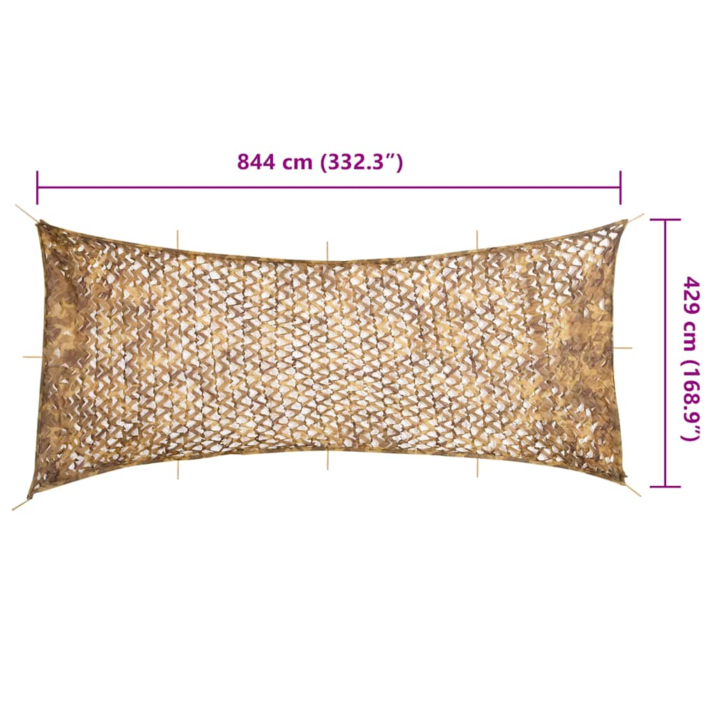 Kamuflažna mreža s torbom za pohranu 844 x 429 cm Pješčana
