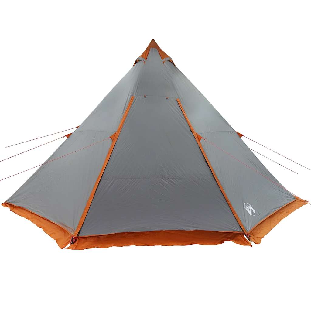 Obiteljski šator tipi 8 osoba sivo-narančasti vodootporni