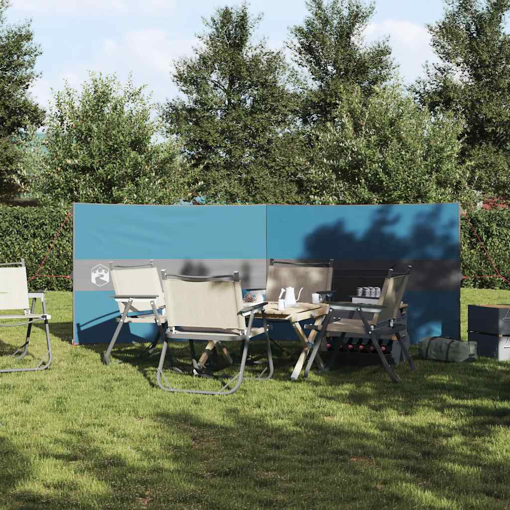 Vjetrobran za kampiranje plavo 344x120 cm vodootporni