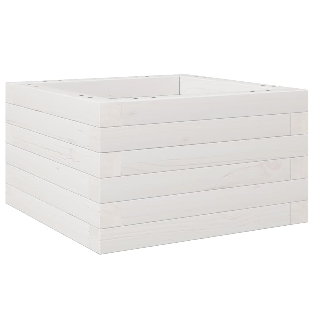 Vrtna sadilica bijela 40 x 40 x 23 cm od masivne borovine