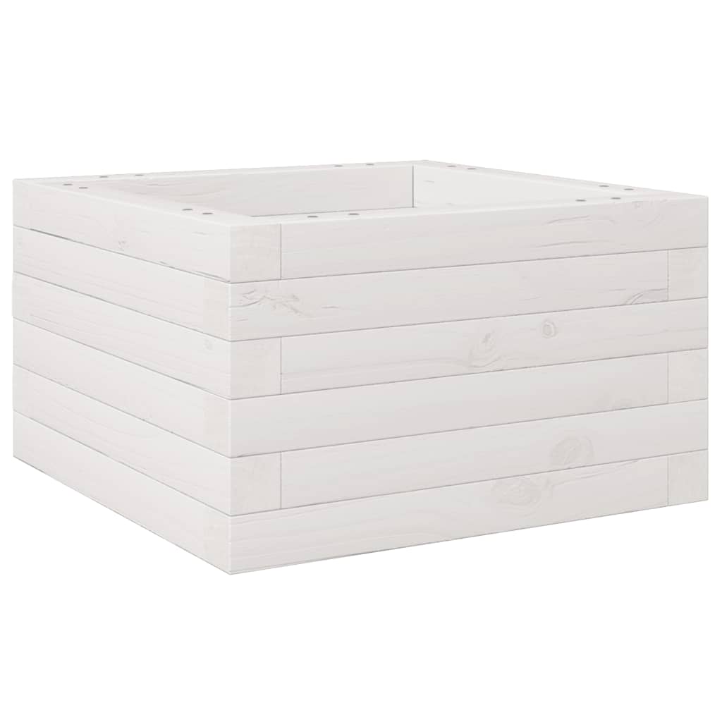 Vrtna sadilica bijela 40 x 40 x 23 cm od masivne borovine