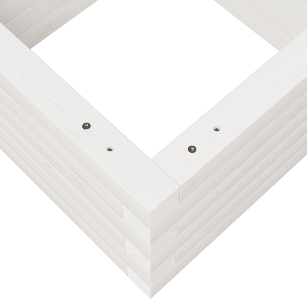 Vrtna sadilica bijela 40 x 40 x 23 cm od masivne borovine