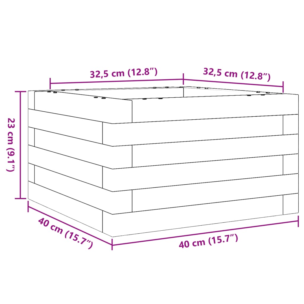 Vrtna sadilica 40x40x23 cm od impregnirane borovine