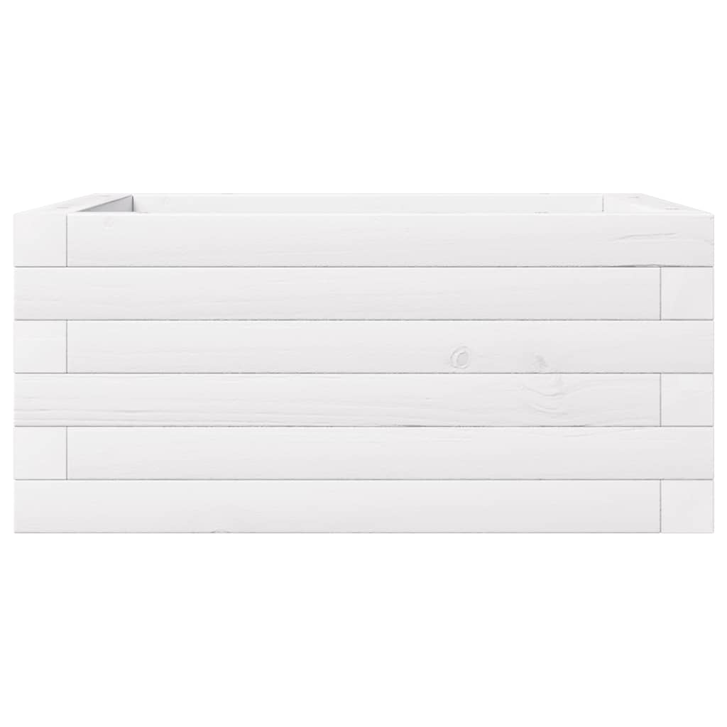 Vrtna sadilica bijela 50 x 50 x 23 cm od masivne borovine