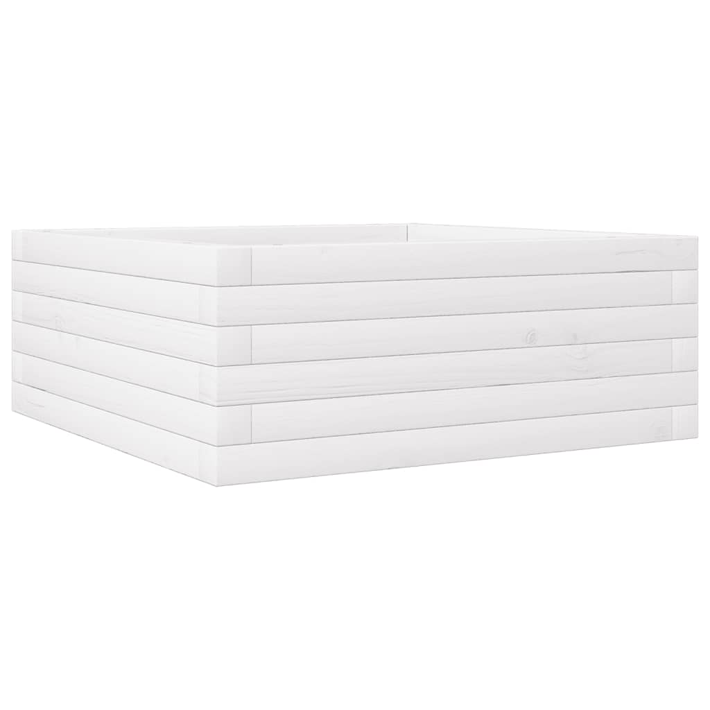 Vrtna sadilica bijela 60x60x23 cm od masivne borovine