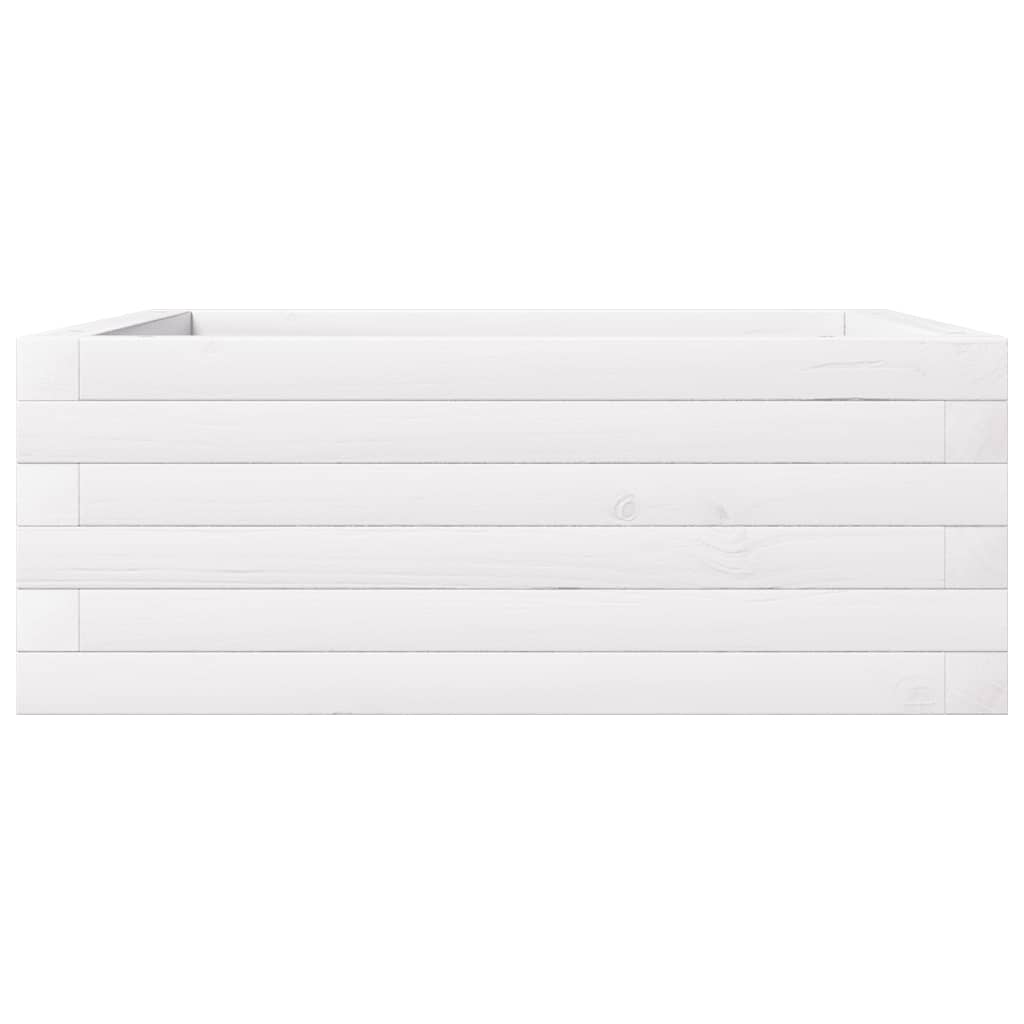 Vrtna sadilica bijela 60x60x23 cm od masivne borovine