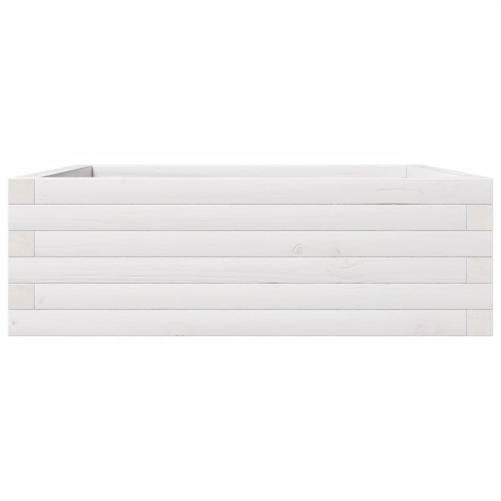 Vrtna sadilica bijela 70x70x23 cm od masivne borovine