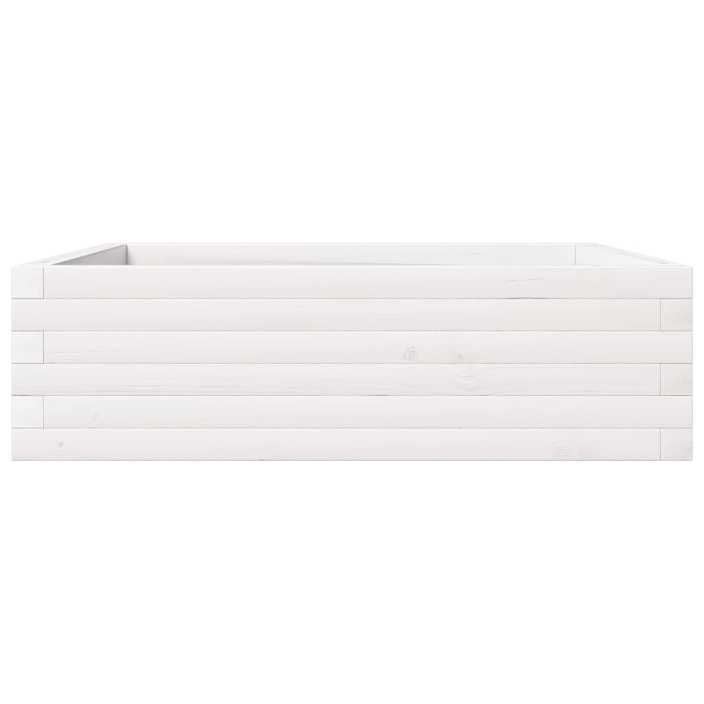 Vrtna sadilica bijela 80 x 80 x 23 cm od masivne borovine