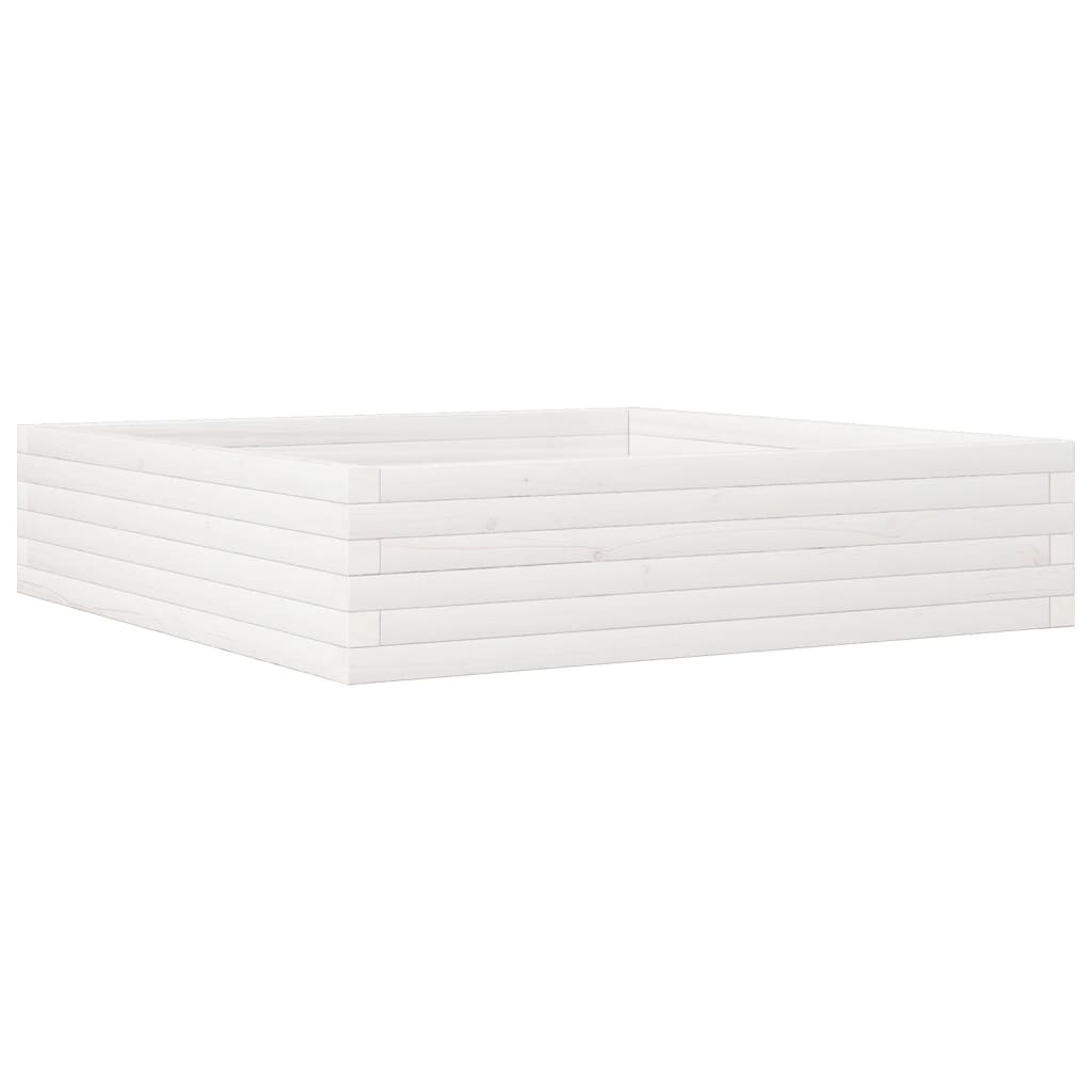 Vrtna sadilica bijela 100x100x23 cm od masivne borovine