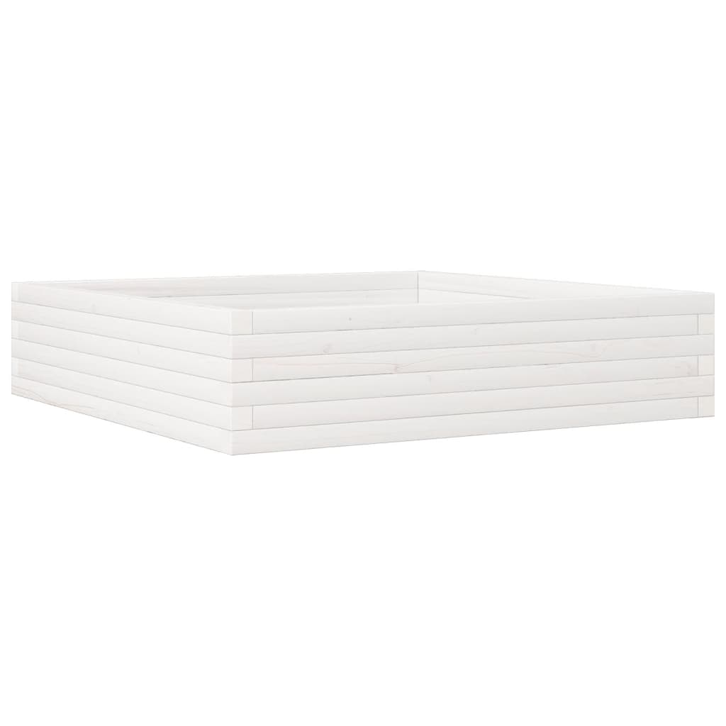 Vrtna sadilica bijela 100x100x23 cm od masivne borovine