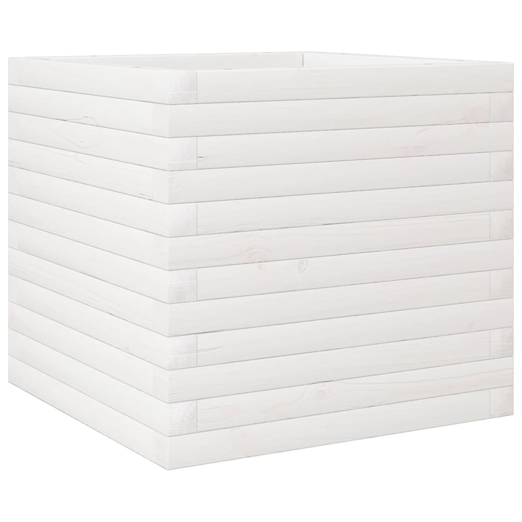 Vrtna sadilica bijela 50x50x45,5 cm od masivne borovine