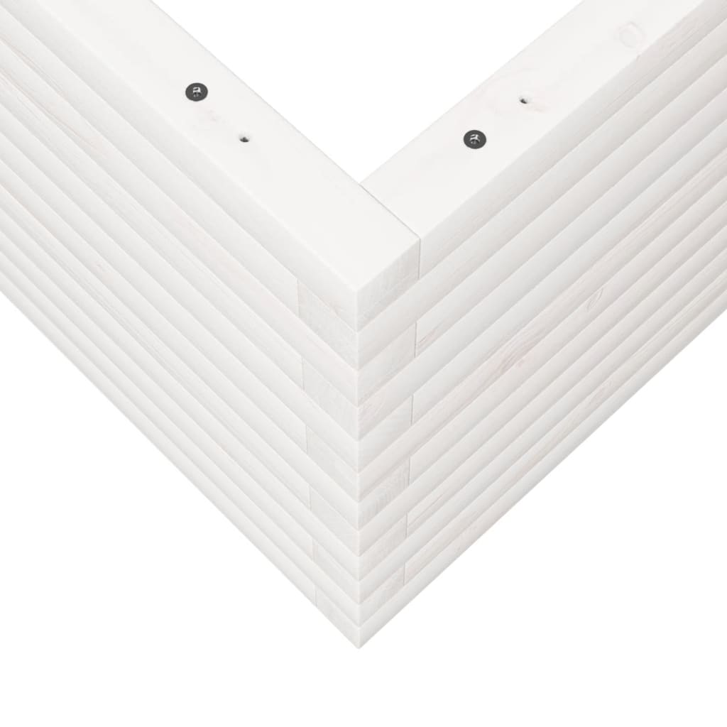 Vrtna sadilica bijela 50x50x45,5 cm od masivne borovine