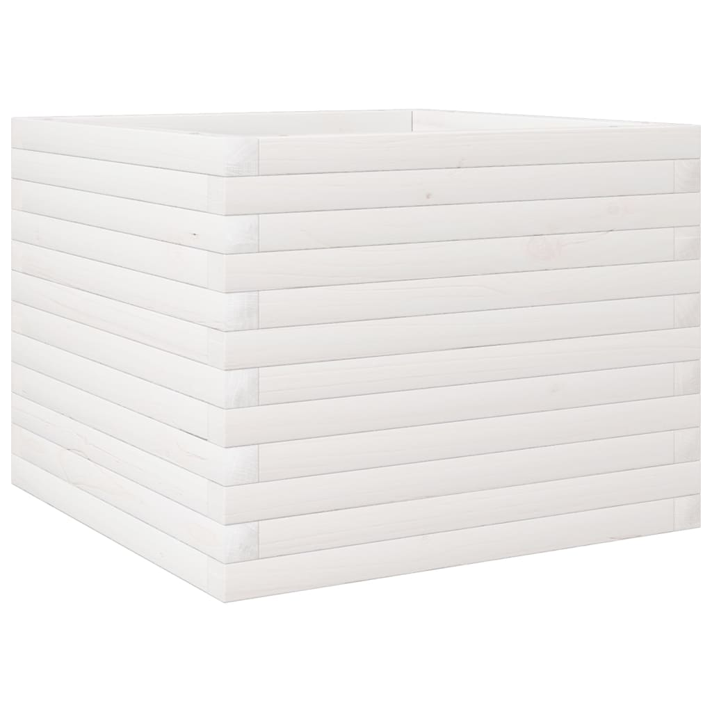 Vrtna sadilica bijela 60x60x45,5 cm od masivne borovine
