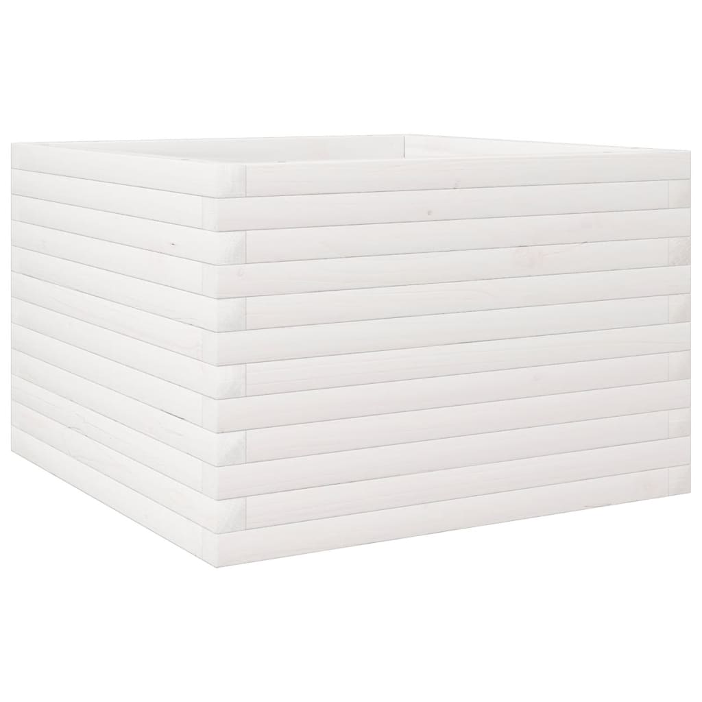 Vrtna sadilica bijela 70x70x45,5 cm od masivne borovine
