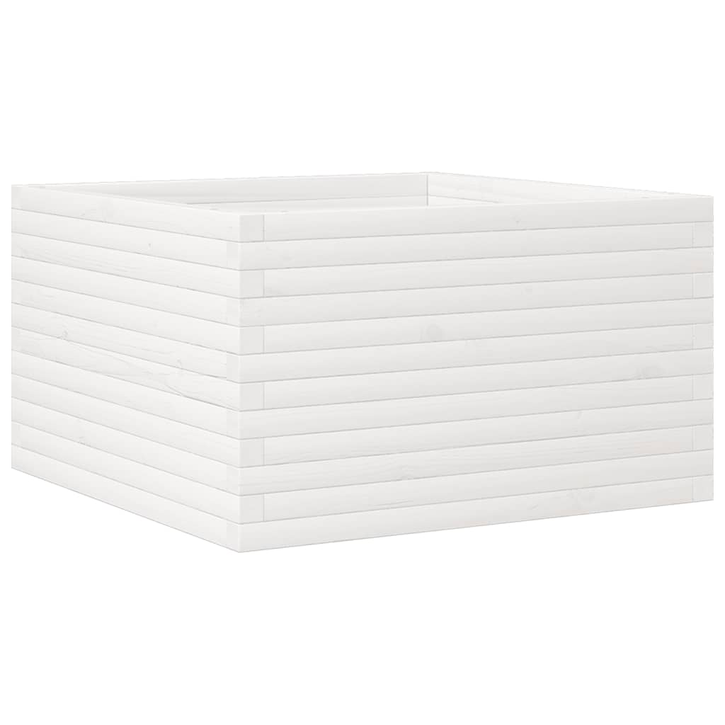 Vrtna sadilica bijela 80x80x45,5 cm od masivne borovine