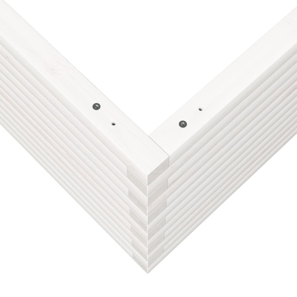 Vrtna sadilica bijela 80x80x45,5 cm od masivne borovine