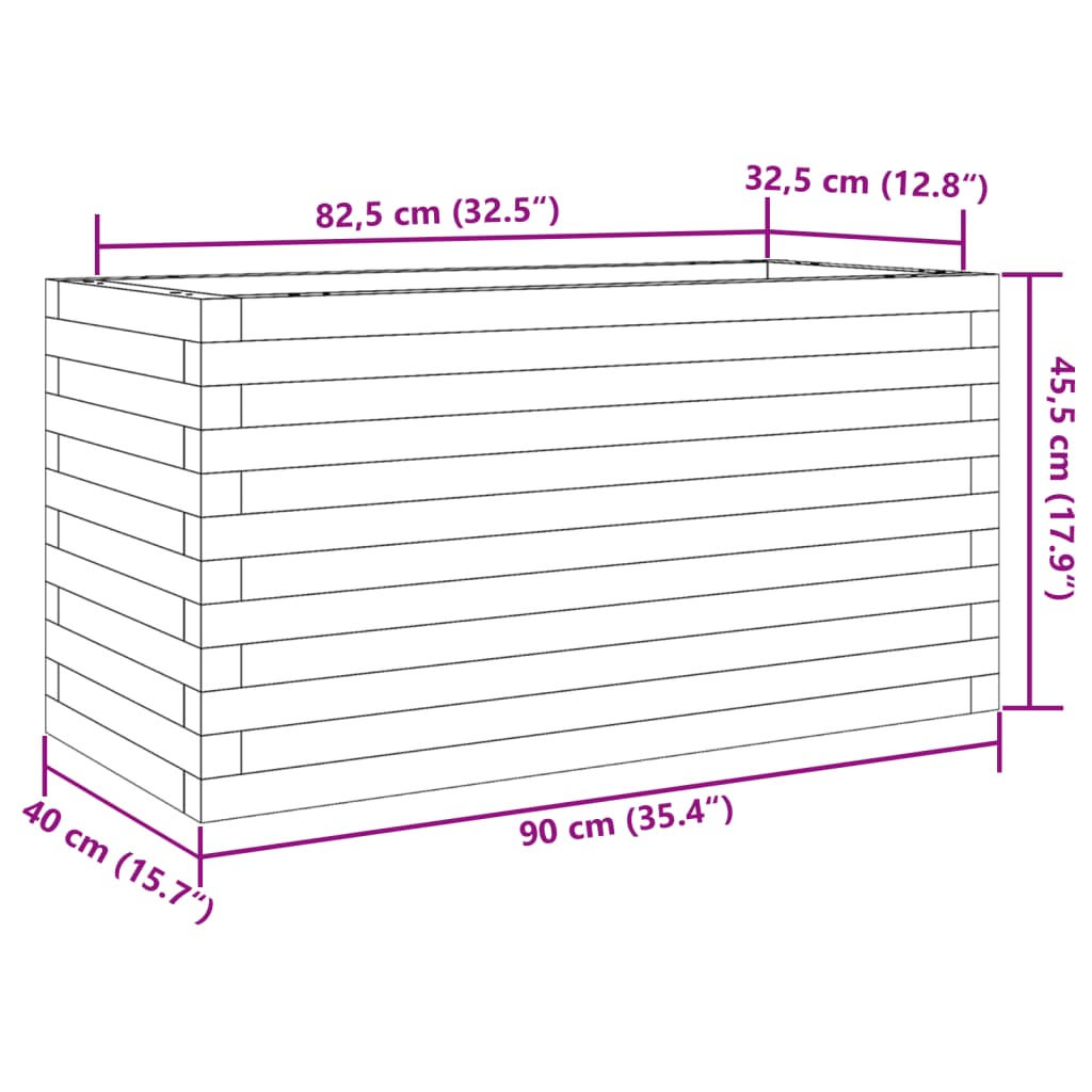 Vrtna sadilica 90x40x45,5 cm od masivnog drva duglazije