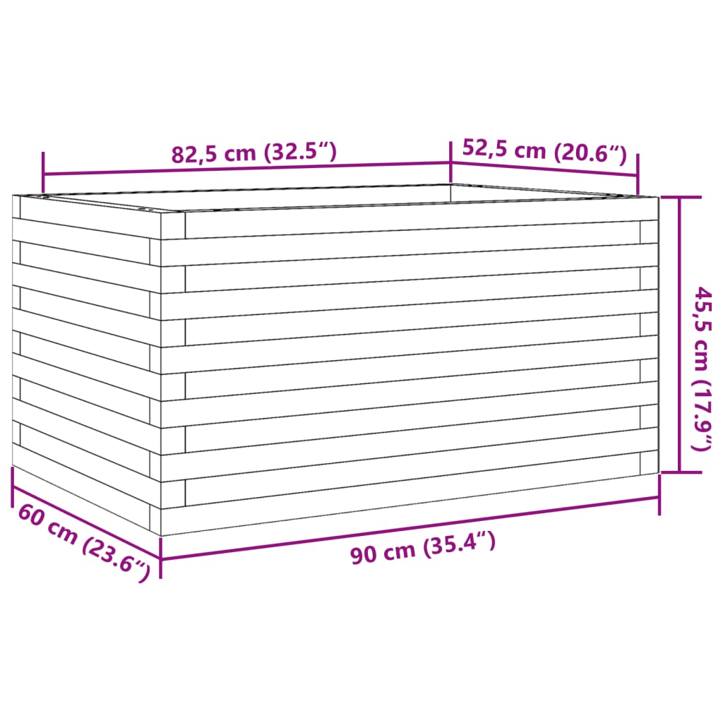 Vrtna sadilica 90x60x45,5 cm od masivnog drva duglazije