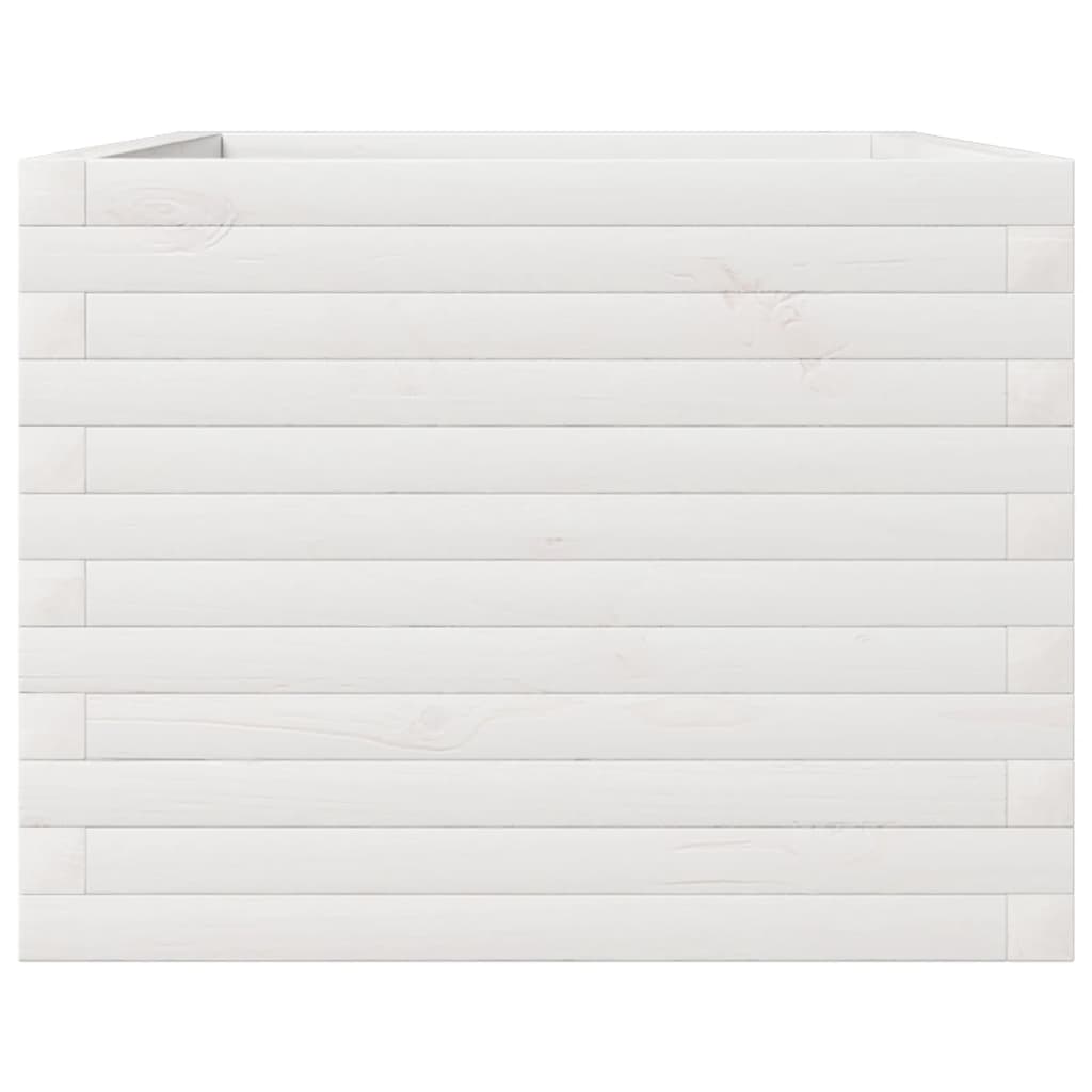 Vrtna sadilica bijela 110x60x45,5 cm od masivne borovine