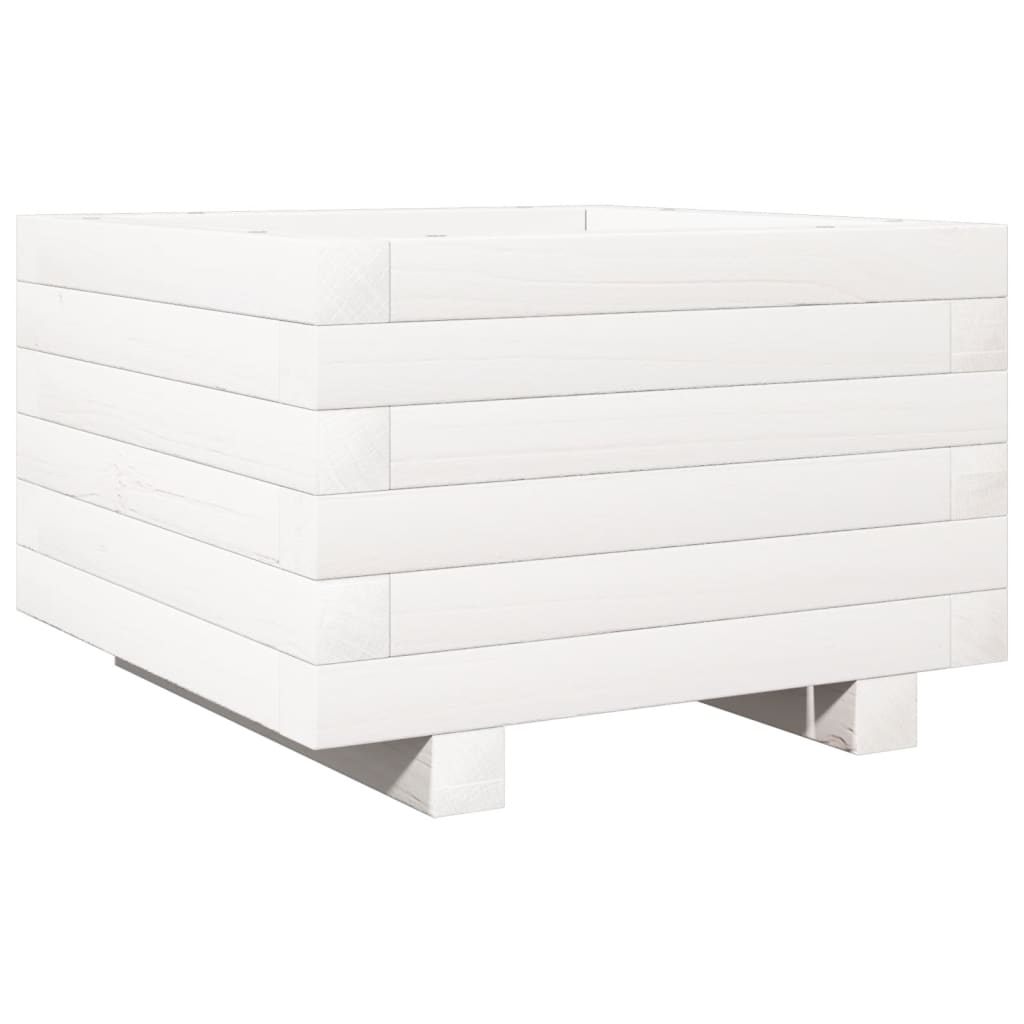 Vrtna sadilica bijela 40x40x26,5 cm od masivne borovine