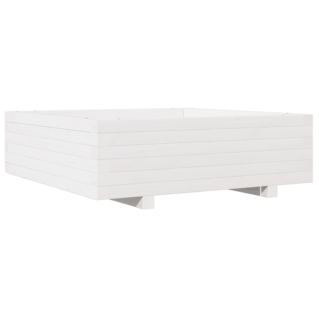 Vrtna sadilica bijela 80 x 80 x 26,5 cm od masivne borovine