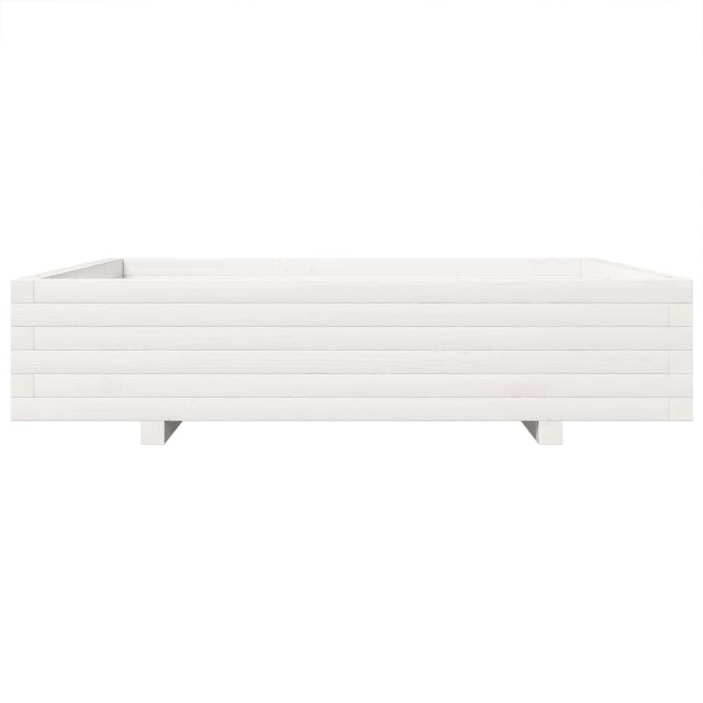 Vrtna sadilica bijela 110 x 110 x 26,5 cm od masivne borovine