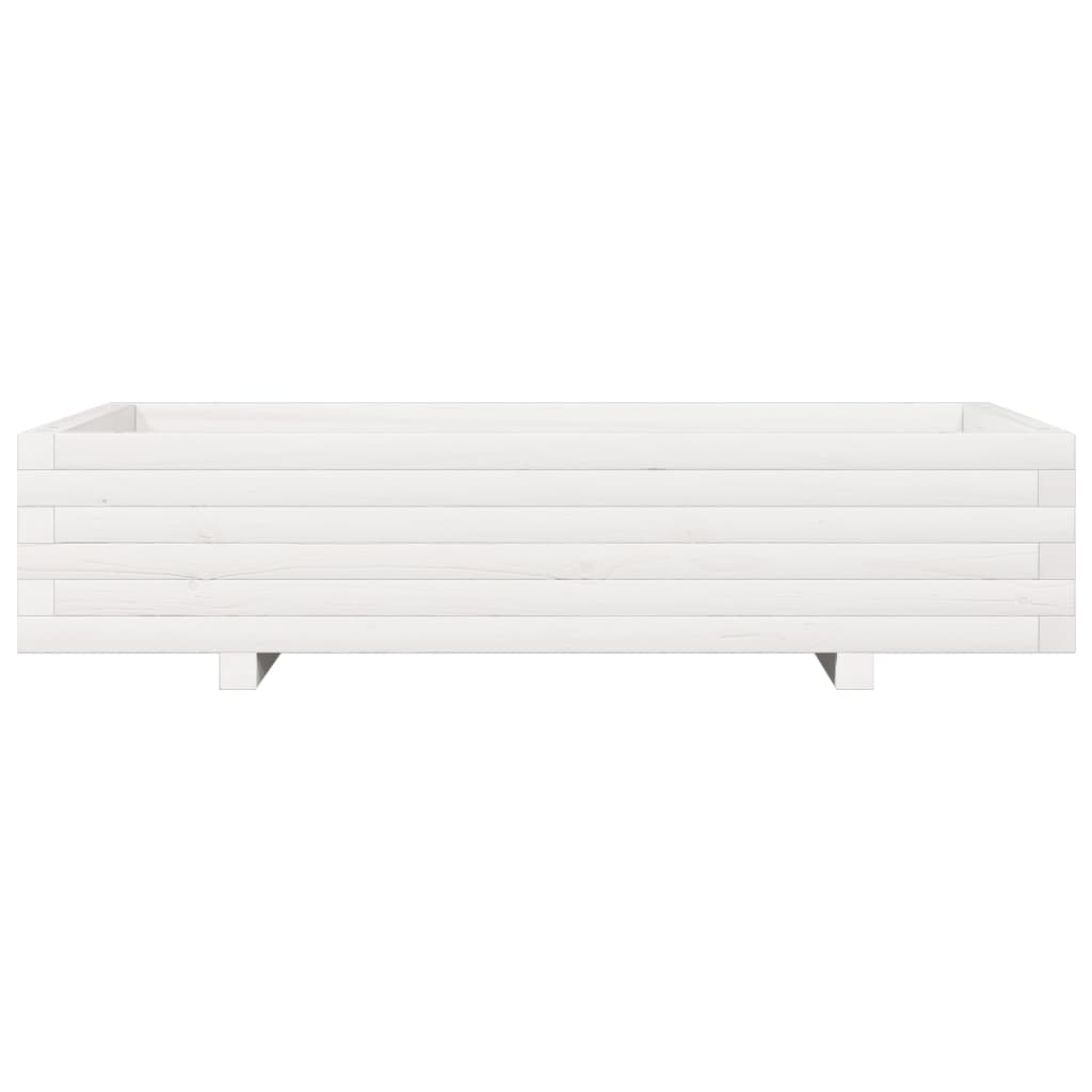 Vrtna sadilica bijela 110x60x26,5 cm od masivne borovine