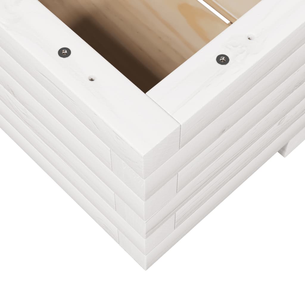 Vrtna sadilica bijela 110x60x26,5 cm od masivne borovine