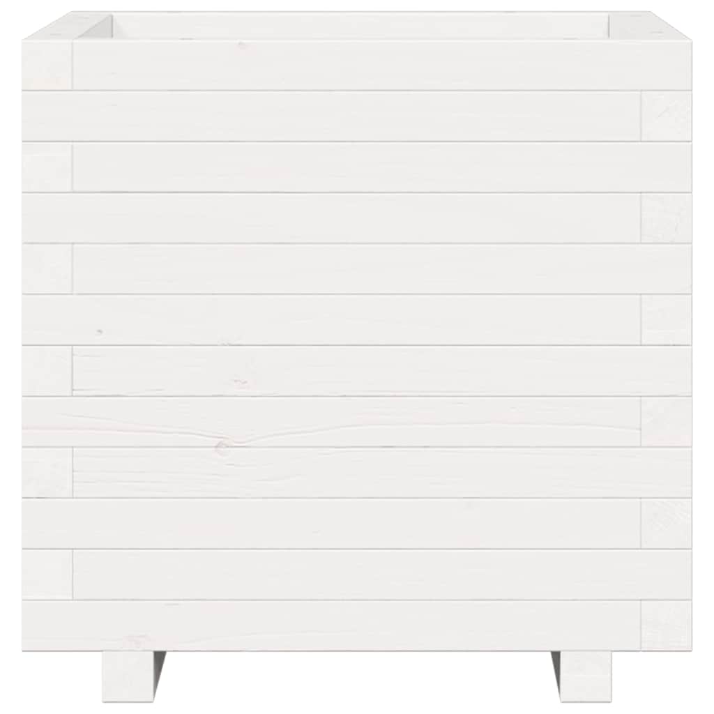 Vrtna sadilica bijela 50 x 50 x 49,5 cm od masivne borovine