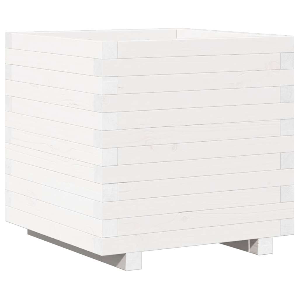 Vrtna sadilica bijela 50 x 50 x 49,5 cm od masivne borovine