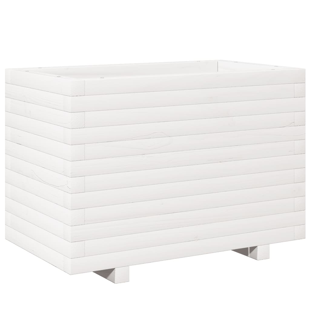 Vrtna sadilica bijela 70x40x49,5 cm od masivne borovine