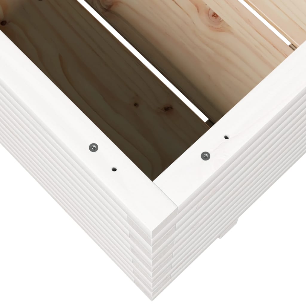 Vrtna sadilica bijela 90x60x49,5 cm od masivne borovine