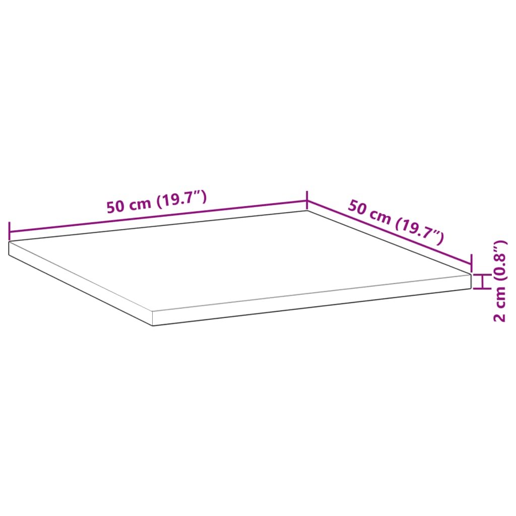 Stolna ploča četvrtasta 50 x 50 x 2 cm od masivnog drva bagrema