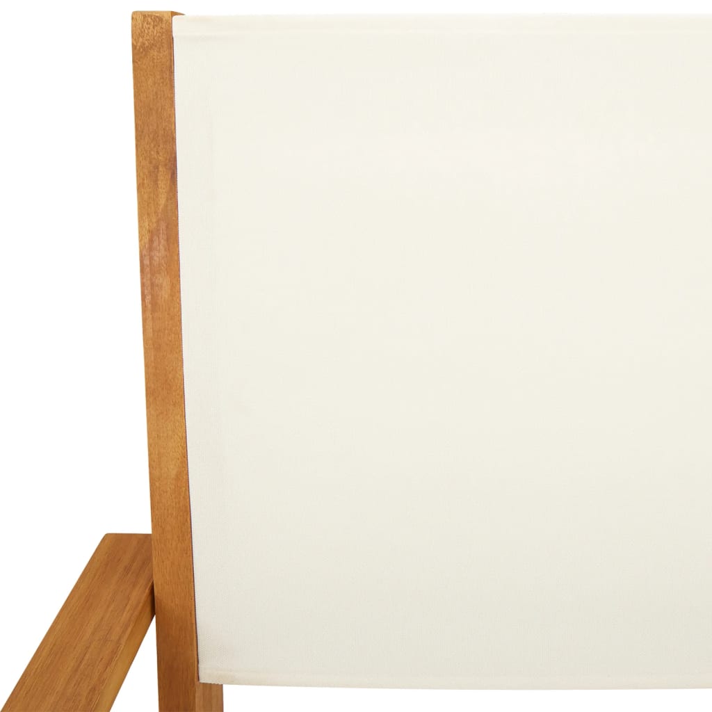 5-dijelni vrtni blagovaonski set krem bijela od tkanine i drva